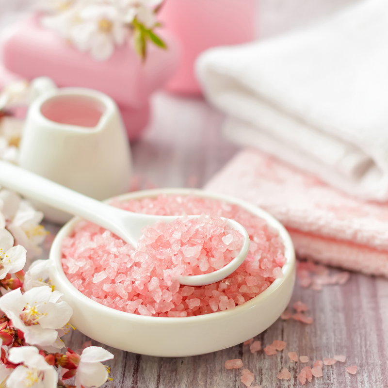 bath salts and towels